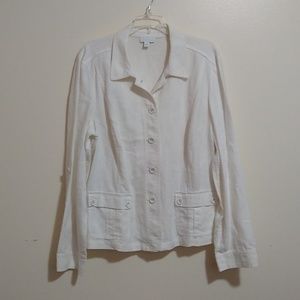 Charer Club 100% Linen Women XL Jacket Coat